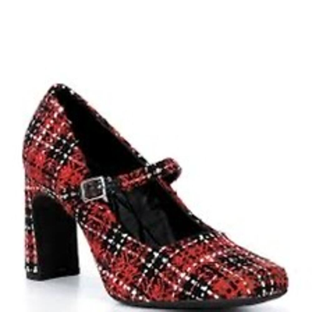 Gianni Bini Red Tweed Mary Jane Heels Women’s Size 6M Block Heel Pumps $80 NWOB - Picture 5 of 15